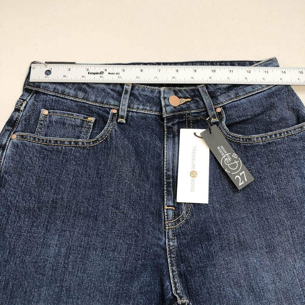 Treasure & Bond High Rise Wide Leg Jeans Size 27 Streetwear Classic Chic - Picture 3 of 8